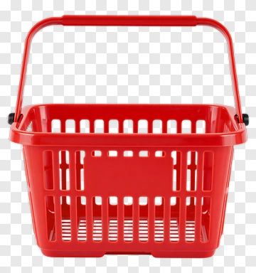 Red Shopping Basket PNG
