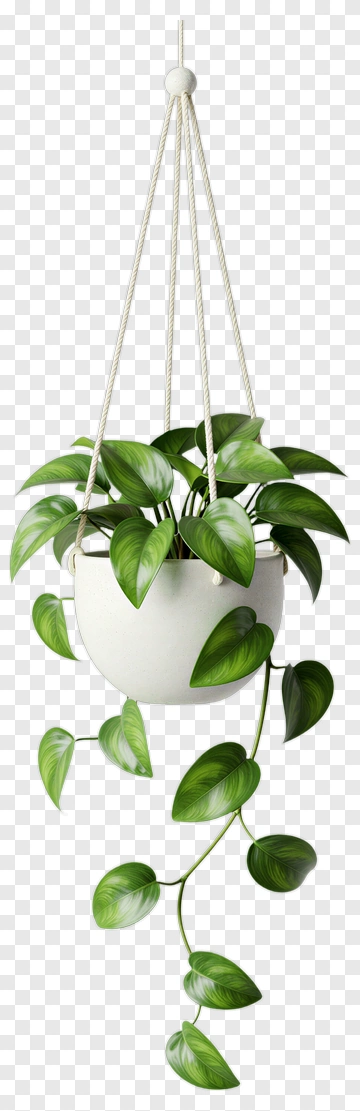 Hanging Plant In White Pot PNG