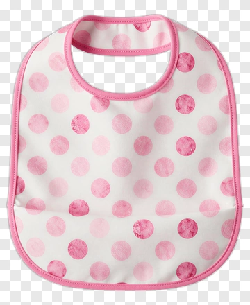 Pink Polka Dot Baby Bib PNG