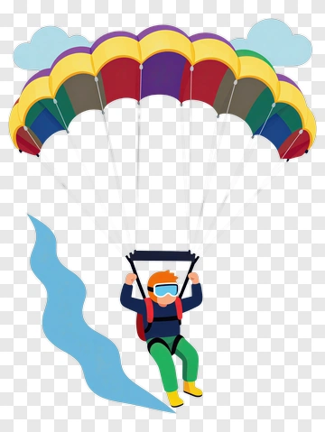 Cartoon Skydiver Parachuting PNG