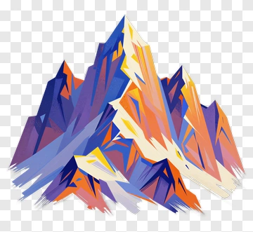 Colorful Mountain Landscape PNG