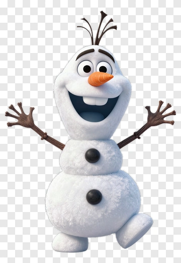 Cartoon Snowman With Orange Carrot Nose PNG