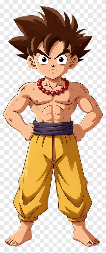 Cartoon Boy With Brown Hair And Yellow Pants PNG