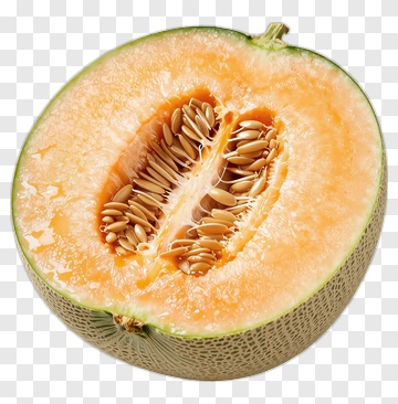 Fresh Cantaloupe Melon Halved PNG