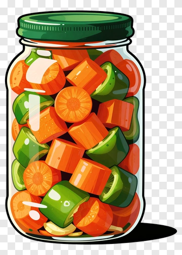 Colorful Jar Of Mixed Vegetables PNG