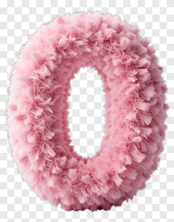Pink Floral Number Zero PNG