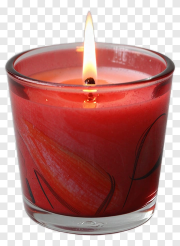Red Candle In Decorative Glass Holder PNG