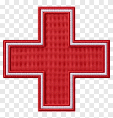 Red Cross Symbol With Embroidered Texture PNG