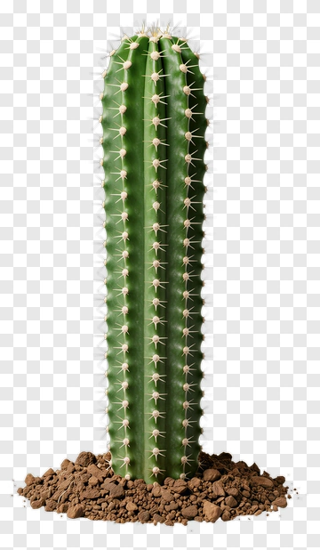 Green Cactus With Soil PNG