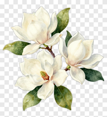 White Magnolia Flower Arrangement PNG
