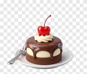 Chocolate Cake With Cherry On Top PNG