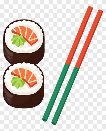 Sushi Rolls With Chopsticks PNG