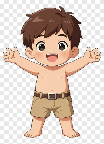 Cartoon Boy With Open Arms PNG