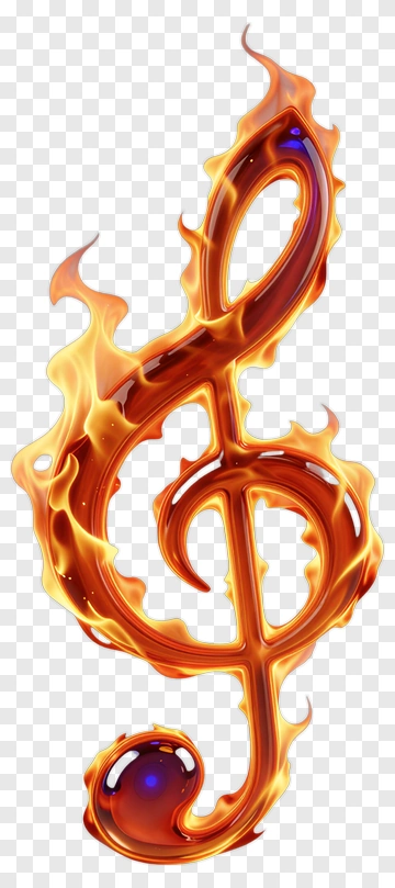 Flaming Treble Clef Symbol PNG