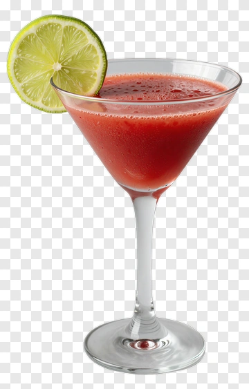 Strawberry Cocktail With Lime Slice PNG