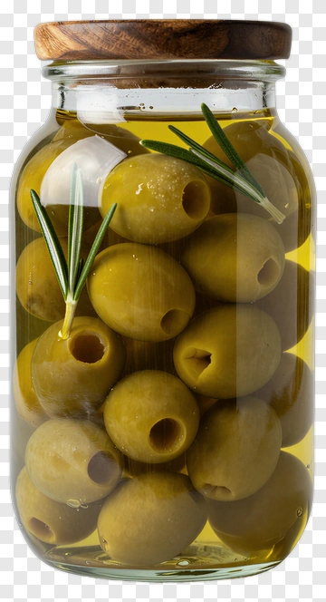 Jar Of Green Olives With Rosemary PNG