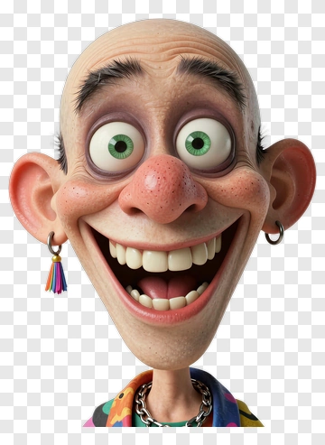 Cartoon Character With Big Smile PNG