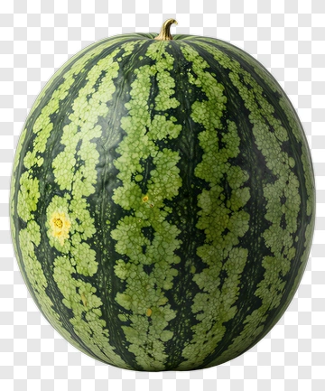 Watermelon With Striped Skin PNG