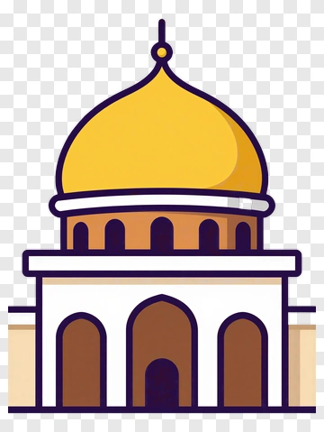Illustration Of A Mosque With A Golden Dome PNG