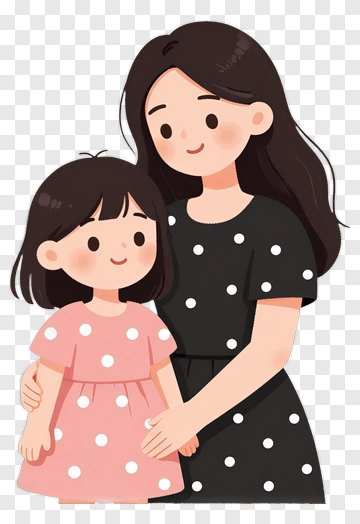 Happy Family Of Mother And Daughter PNG
