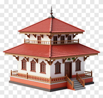 3D Traditional House PNG