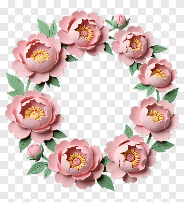 Pink Flower Wreath PNG