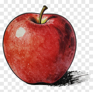 Red Apple With Shadow PNG