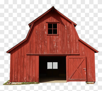 Red Barn With Open Doors PNG