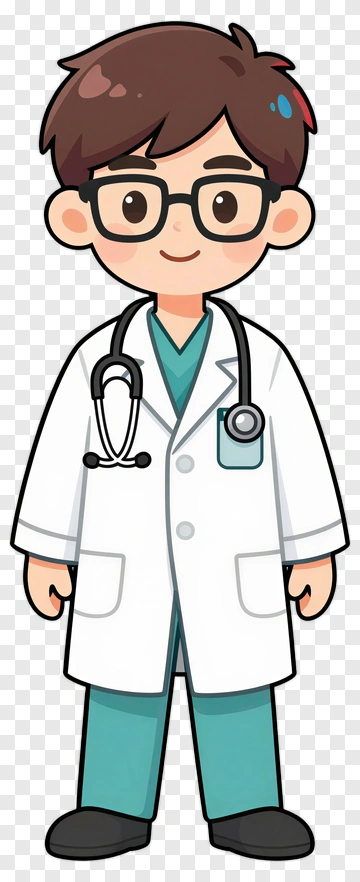 Cartoon Doctor With Stethoscope PNG