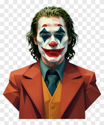 3D Joker Character With Colorful Makeup PNG