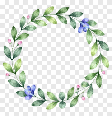 Watercolor Floral Wreath PNG