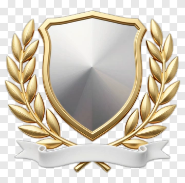 Gold Laurel Wreath With Shield Emblem PNG