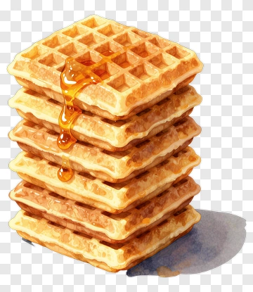 Stack Of Waffles With Syrup PNG