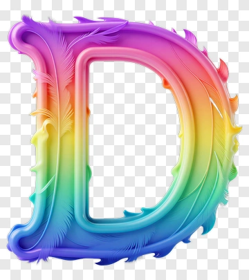 Colorful Letter D With Decorative Elements PNG