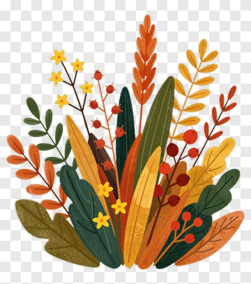 Colorful Autumn Leaves Arrangement PNG