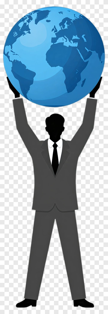 Businessman Holding The World PNG