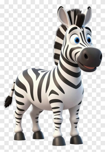 Cartoon Zebra With A Friendly Smile PNG