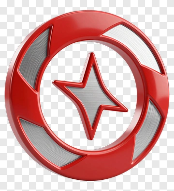 Red Star Emblem With Silver Accents PNG