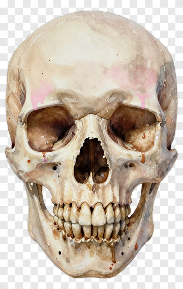 Watercolor Skull PNG
