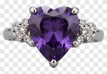 Heart-Shaped Amethyst Ring PNG