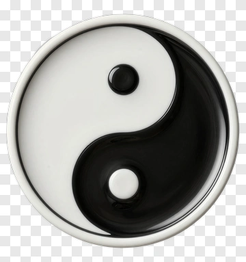 Yin Yang Symbol In Black And White PNG