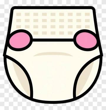 Cartoon Diaper With Pink Fasteners PNG