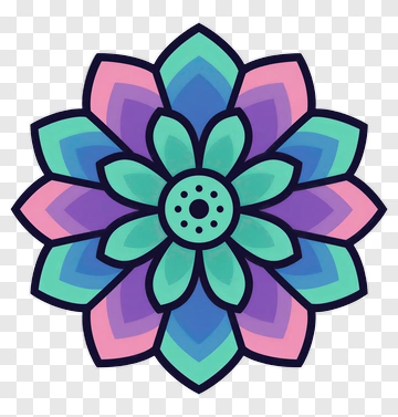 Colorful Flower Mandala PNG