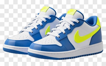 Blue And Yellow Nike Sneakers PNG