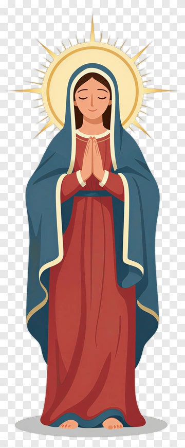Praying Virgin Mary With Halo PNG