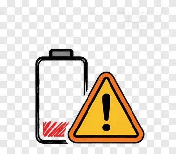 Battery Low Warning Sign PNG