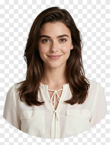 Smiling Woman With Long Brown Hair PNG