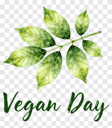 Vegan Day Leaf Illustration PNG