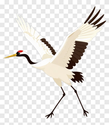 Cartoon Crane In Flight PNG