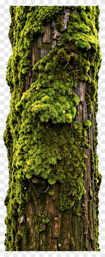 Moss Covered Tree Trunk PNG